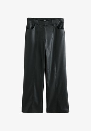Next, FAUX LEATHER TEXTURED WIDE LEG TROUSERS - Wide Leg - black
