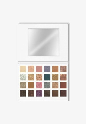 Øjenskyggepalette med 24 felter i varierende nuancer, herunder neutrale, shimmer og matte finish. Kommer i en hvid kompakt med et spejl.