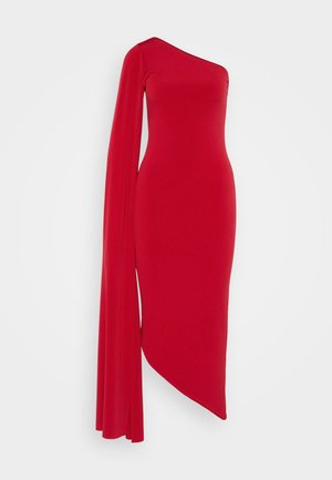 WAL G. PERDI ONE SLEEVE MIDI - Φόρεμα από ζέρσεϊ - wine