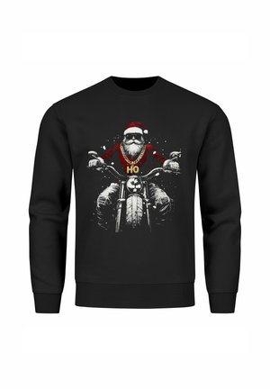 Neverless WEIHNACHTEN BAD SANTA BIKER MOTORRAD AUFDRUCK RUNDHALS FASHION STREETWEAR
 - Sweatshirt - schwarz