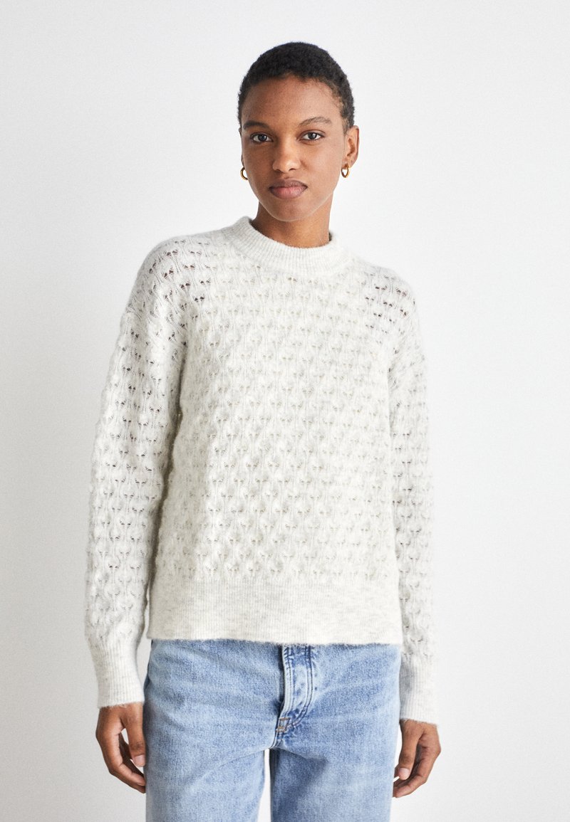 Samsøe Samsøe - SAANOUR POINTELLE - Jumper - white mel, Enlarge