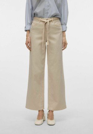 WIDE - Flared jeans - ecru