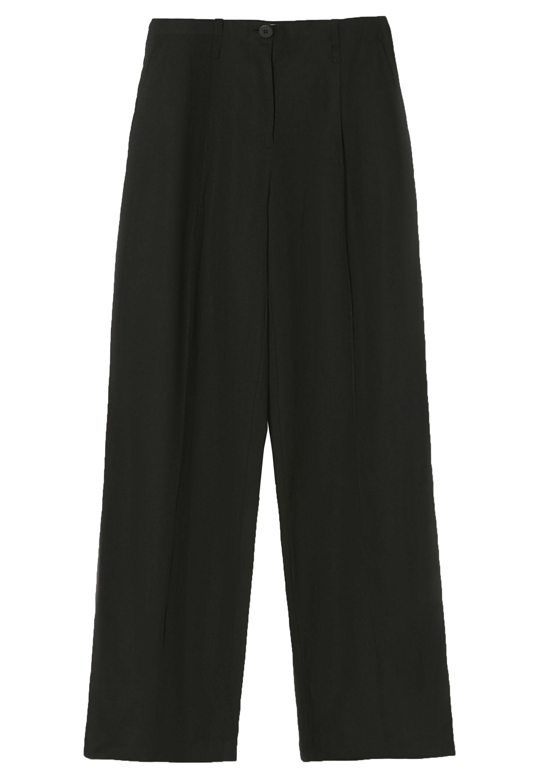 Bershka LINEN WIDE-LEG - Pantaloni - black/nero - Zalando.it