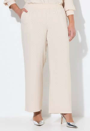 WEITES BEIN, GLITZERSTEINCHEN - Pantaloni - light beige