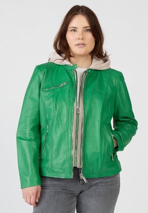 Leren jas - bright green