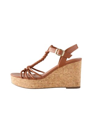 REGULAR FIT - FOREVER COMFORT PLAITED STRAPPY   - Platform sandals - tan brown
