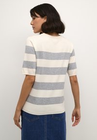Kaffe LIZZA STRIPED - Tričko s potlačou - grey mel white bold stripe