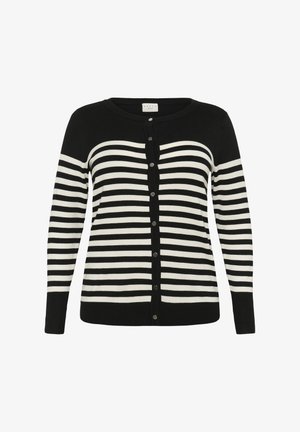 Kaffe Curve LIZZY STRIPE - Kardigan - black/turtledove half stripe