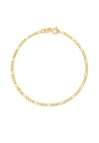 Gold bracelet featuring elongated links with alternating small and large sections, finished with a classic lobster clasp.