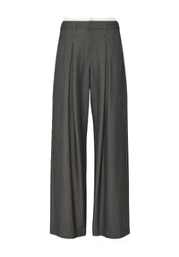 NADELSTREIFEN MIT KONTRASTDETAIL AM BUND - Stoffhose - dunkelgrau