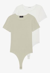 2 PACK - T-shirt basic - desert sage/egret