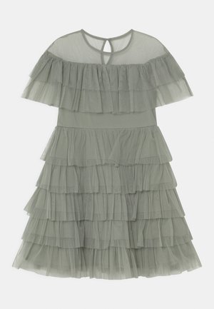 BARDOT DETAIL RUFFLE DRESS - Cocktailkjoler / festkjoler - frosty green