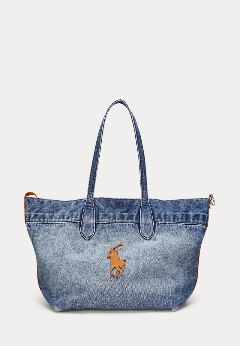 Polo Ralph Lauren Big Pony Denim Medium Bellport Tote - Shoppingväska - medium wash