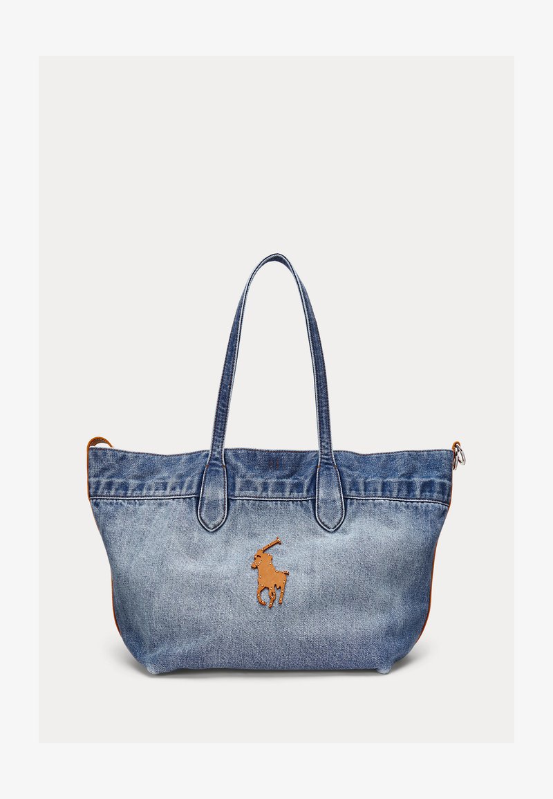 Polo Ralph Lauren Big Pony Denim Medium Bellport Tote - Shoppingväska - medium wash
