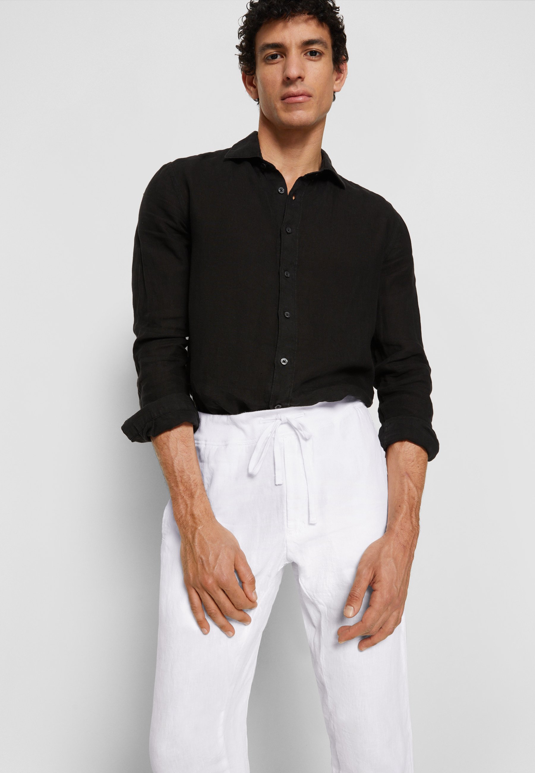 120% Lino PANTALONE UOMO - Broek - white/wit - Zalando.nl