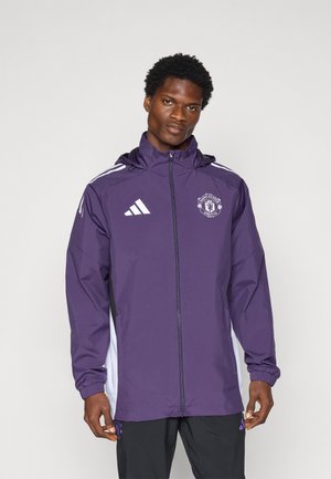 MANCHESTER UNITED ALL WEATHER JACKET - Klub merchandise - aurora plum/white/black