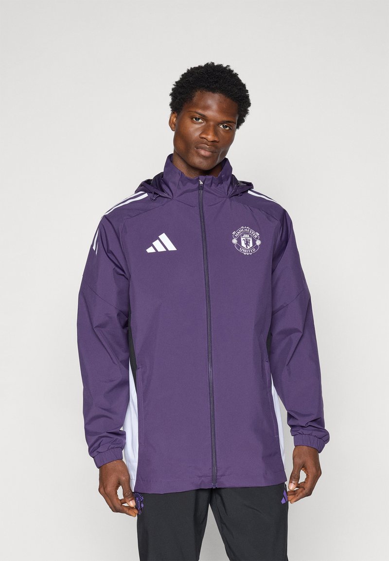 adidas Performance MANCHESTER UNITED ALL WEATHER JACKET - Vereinsmannschaften - aurora plum/white/black