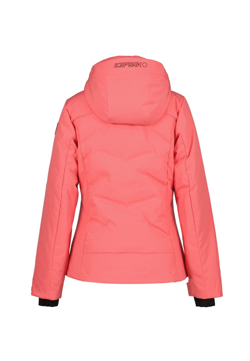 Giacca Imbottita Invernale Icepeak FLOVILLA Donna, Rosso Corallo, Impermeabile 10.000 Mm, Traspirante, Con Cappuccio
