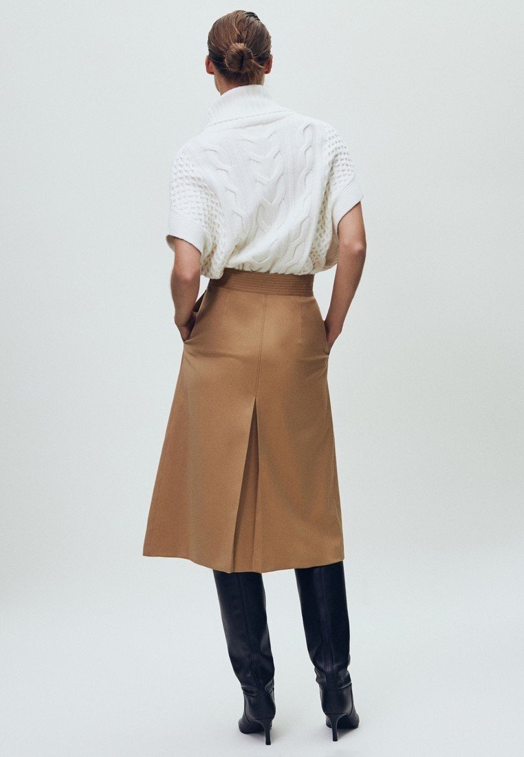 Massimo Dutti Veckad kjol nude Zalando.se Massimo Dutti Veckad kjol beige Zalando.se