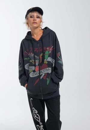 Ed Hardy TRUE SNAKE HOODIE - Zip-up sweatshirt - charcoal