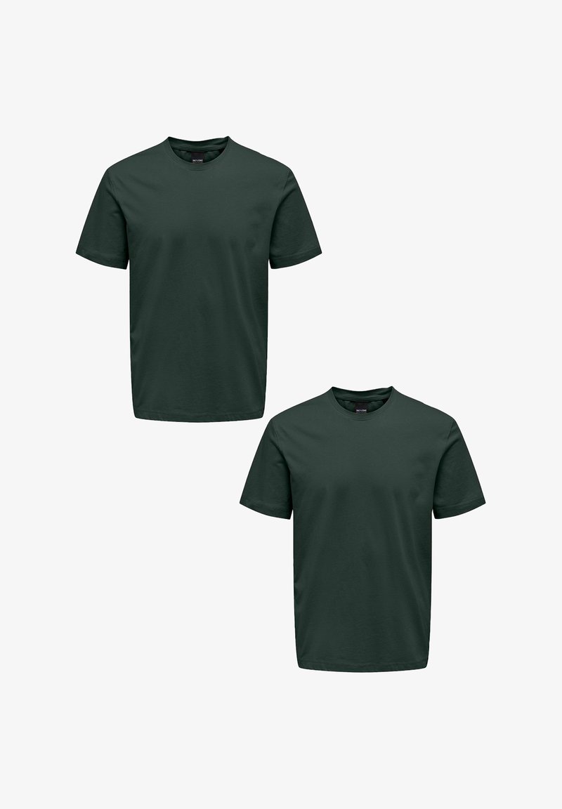 Only & Sons 2ER-PACK RUNDHALS KURZARM - T-Shirt basic - grün
