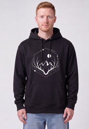 watapparel, WANDERLUST AT NIGHT UNISEX - Kapuzenpullover - black