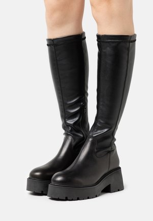 LEATHER - Platform boots - black