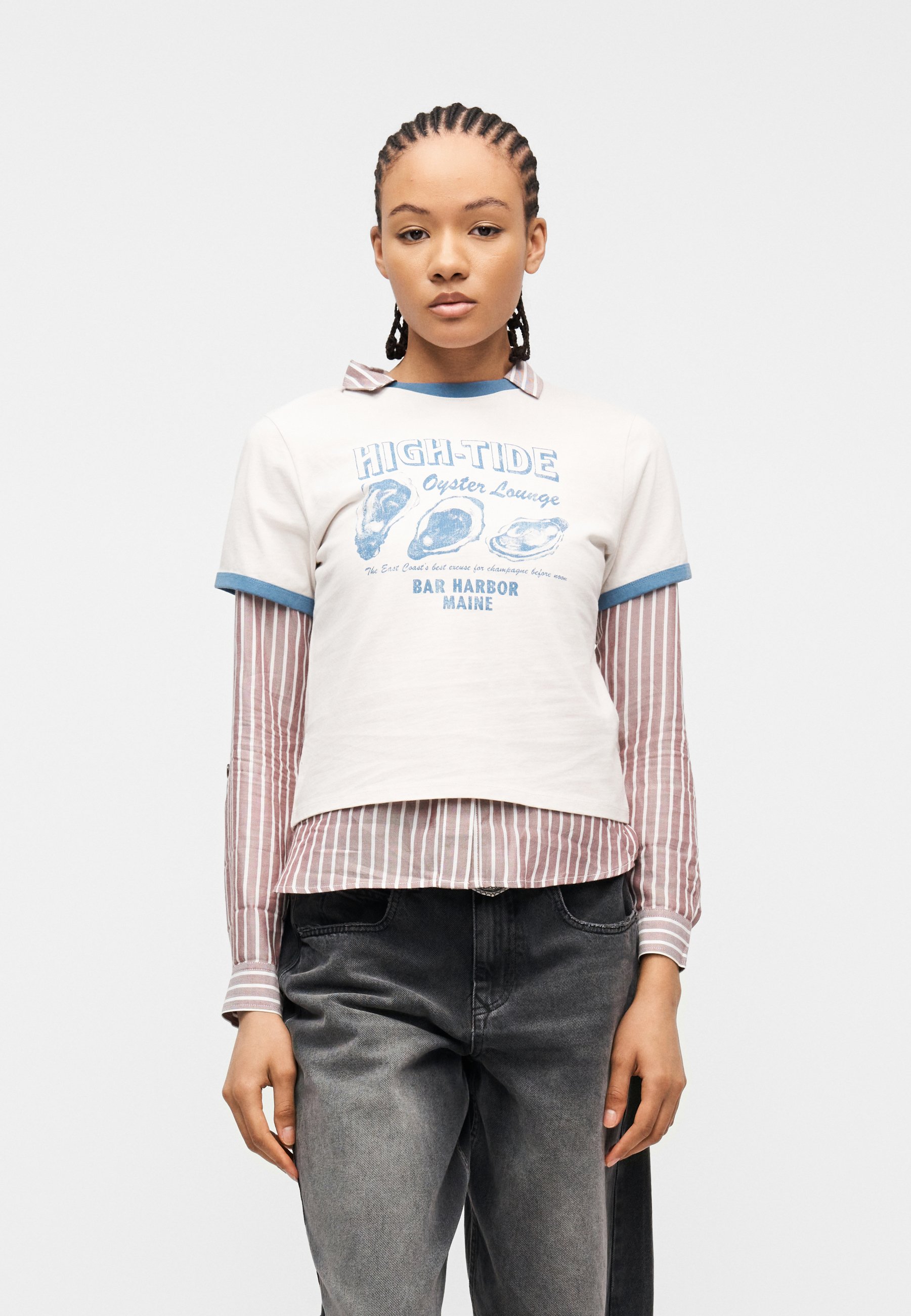 Abercrombie & Fitch SKIMMING GARDEN GIRL OYSTER TEE - Print T
