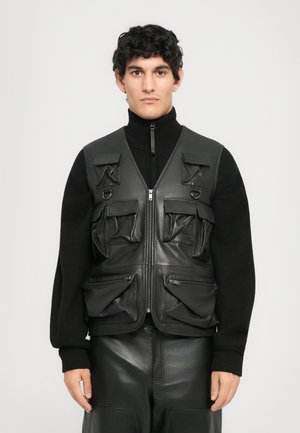 MULTI POCKET UTILITY VEST - Liemenė - vintage black