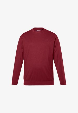 Maglietta a maniche lunghe color bordeaux realizzata in tessuto morbido, con scollo a girocollo, polsini a costine e un logo discreto sul petto.