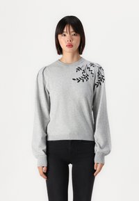 Object OBJTHESS EMBROIDERY  - Strickpullover - light grey melange