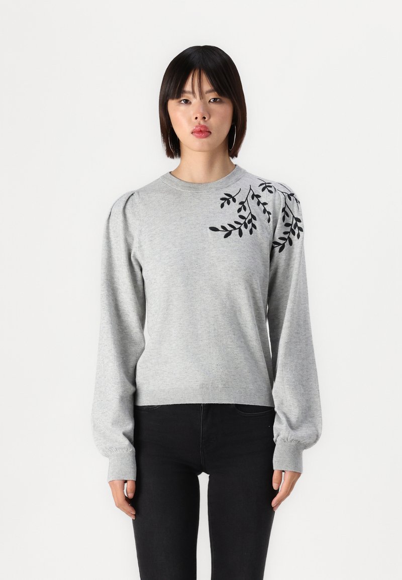Object OBJTHESS EMBROIDERY  - Strickpullover - light grey melange