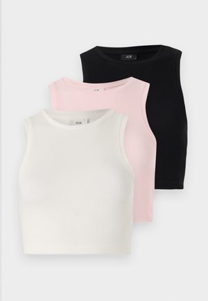 JDYLUCKY CROPPED TANK 3 PACK - Top - cloud dancer/black/chalk pink