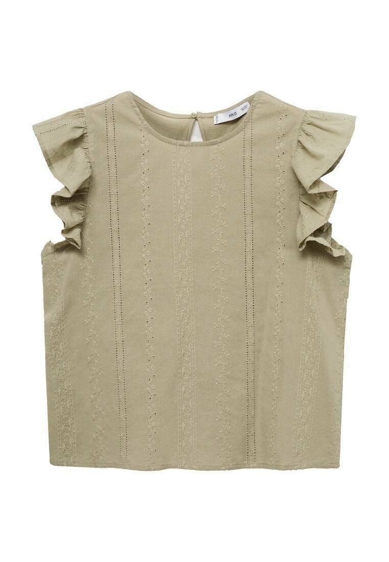 Mango Blouse lichtgroen