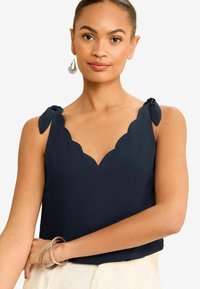 Love & Roses V NECK SCALLOP DETAIL TIE SHOULDER - REGULAR FIT - Blūze - navy blue