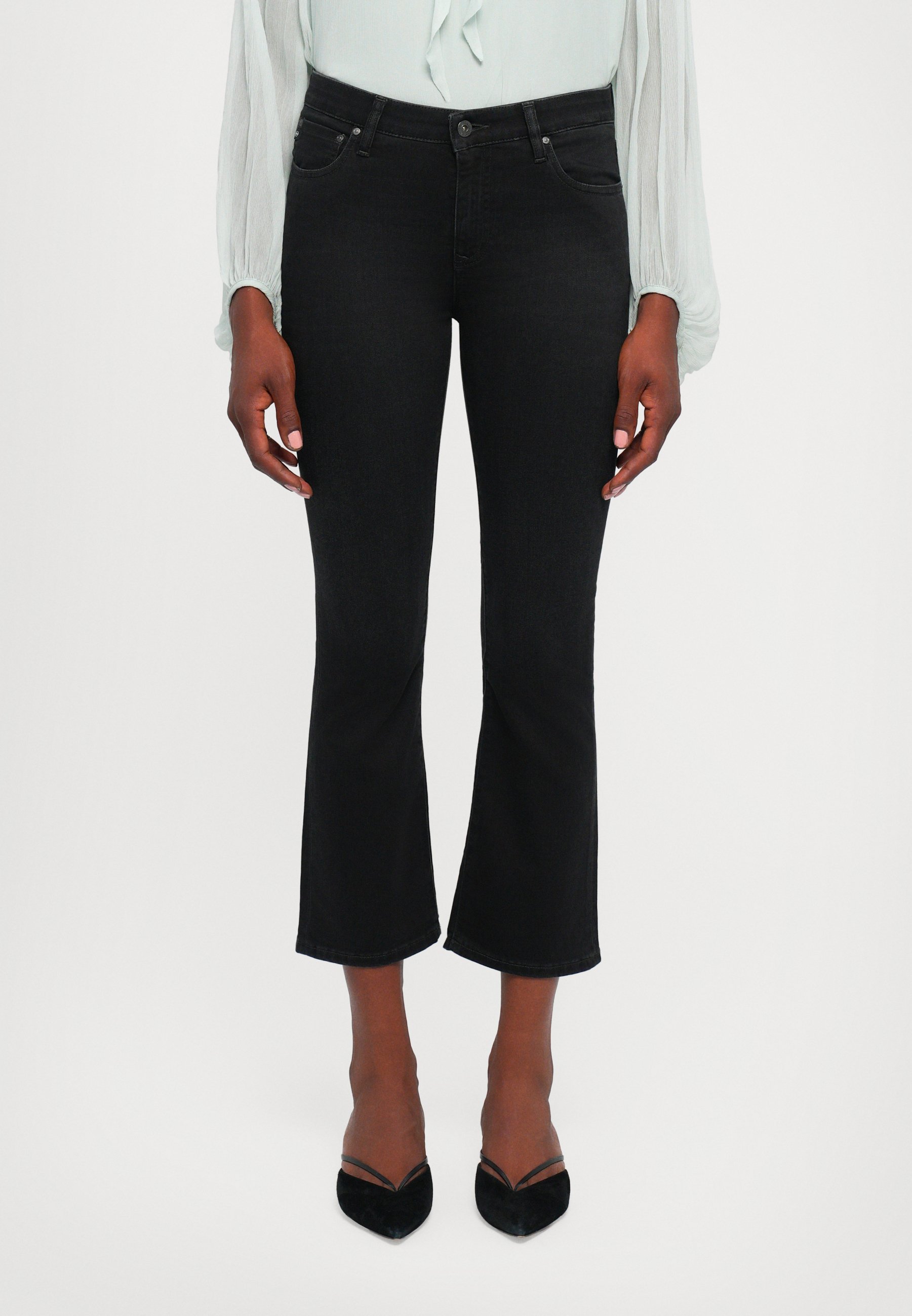 AG Jeans JODI CROP HIGH RISE Flared Jeans washed black/zwart