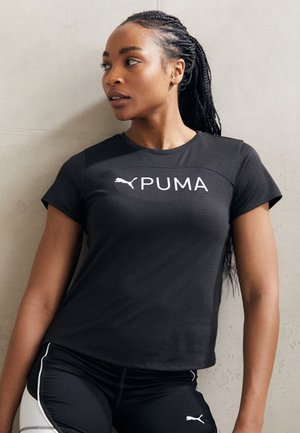 Puma FIT LOGO ULTRABREATHE TEE - Sport T-shirt - black/white