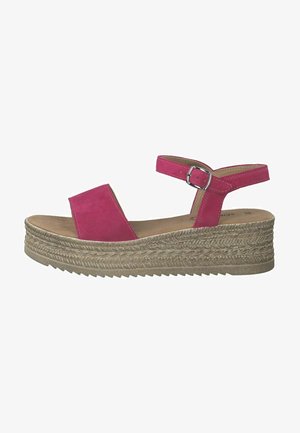 Sandali con plateau - fuchsia