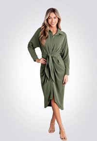 Cupshe COLLARED FRONT BUTTON - Košilové šaty - army green