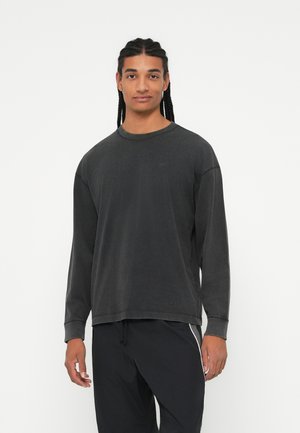 ICON TEE - Tops ar garām piedurknēm - black