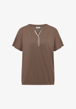 Cecil, T-SHIRT MIT SPLIT NECK IN UNIFARBE - Camiseta básica - urban taupe