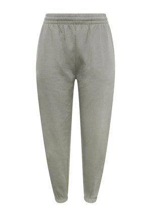 Pantaloni jogger grigio chiaro con vita elasticizzata, gambe affusolate e polsini elasticizzati. Realizzati in un tessuto morbido e liscio con cuciture minime.