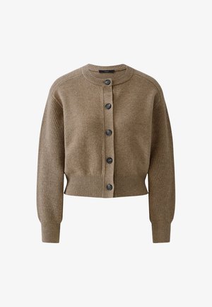 Oui, STRICKJACKE - Vest - taupe melange
