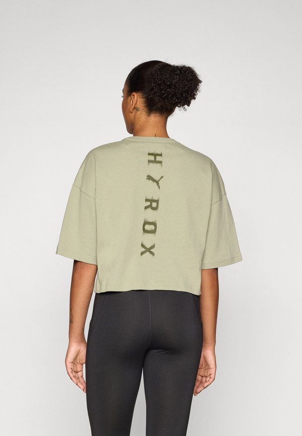 HYROX CROPPED LIFESTYLE TEE - Print T-shirt - lux army