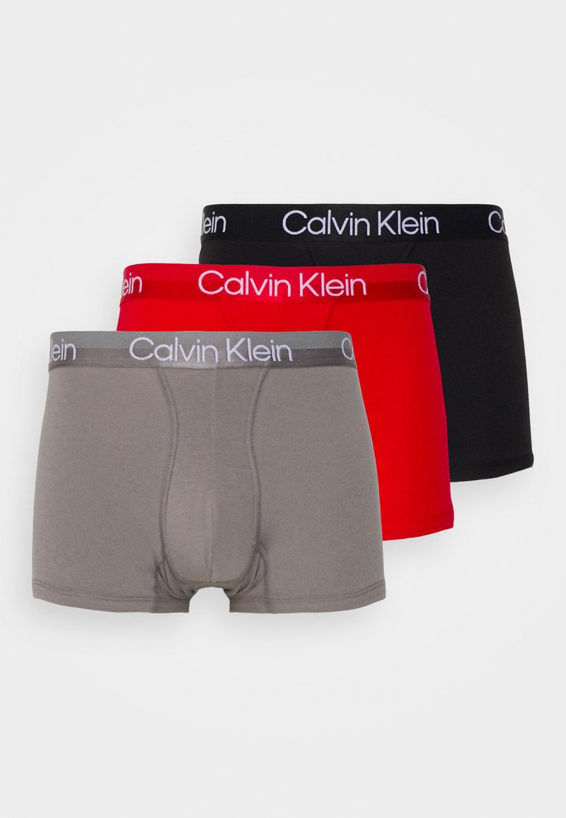Calvin Klein Underwear TRUNK 3 PACK MODERN STRUCTURE COTTON - Boksarice - black/red/faded grey
