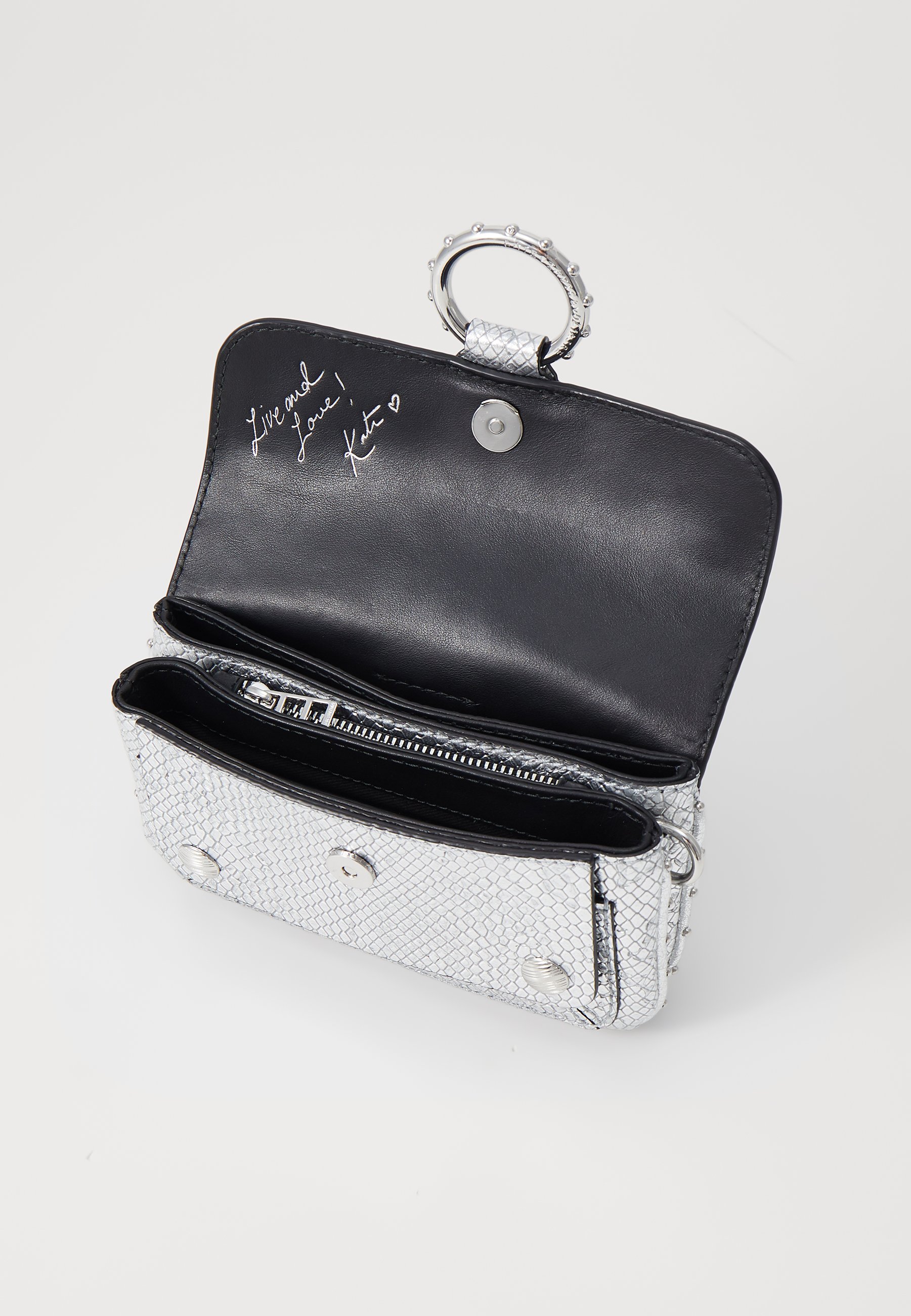 Wallet shoulder bag／silver Zadig & Voltaire KATE WALLET WILD - Wallet - silver/silver