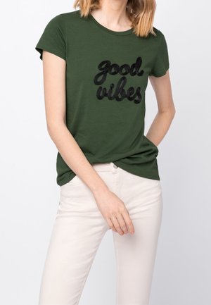 T-shirt med print - dark green