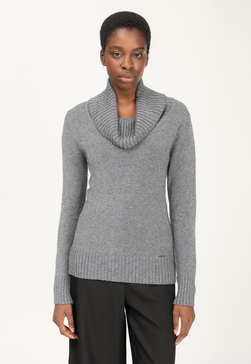 INFLUENCER COWL-NECK - Strickpullover - grey
