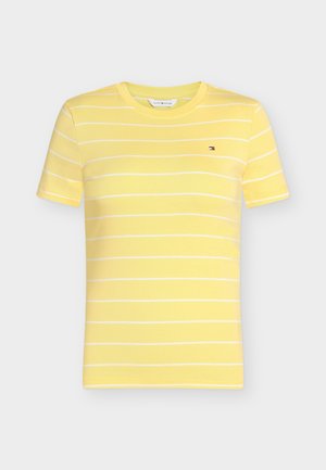 Tommy Hilfiger, SLIM CODY TEE - T-shirt basic - citronella / ecru