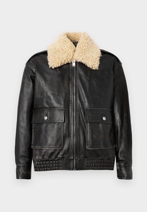 AVIATOR JACKET - Leather jacket - black